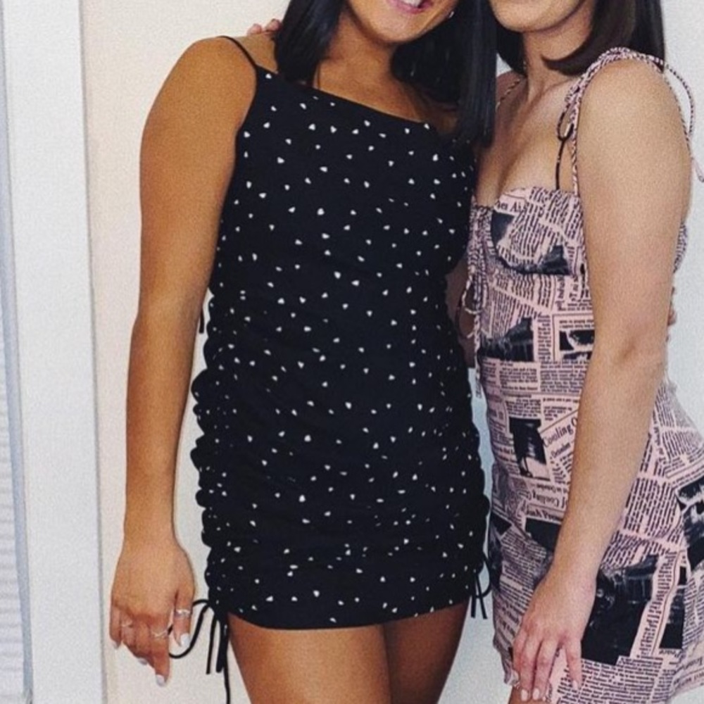 Lioness black & white heart cinch dress
